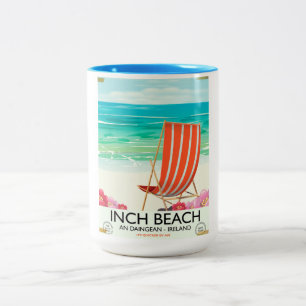 Inch Beach, An Daingean - ireland travel poster Two-Tone Coffee Mug