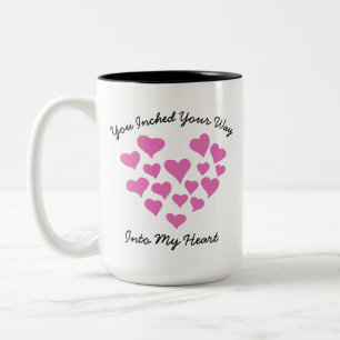 Inched Your Way Into My Heart Wife Girlfriend Two-Tone Coffee Mug