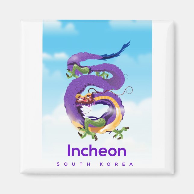 Incheon South Korea Dragon Magnet (Front)
