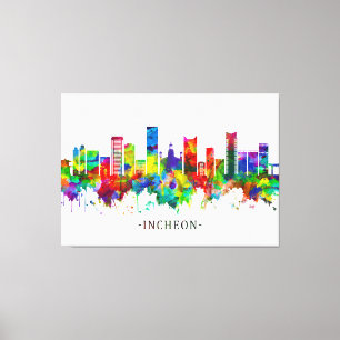 Incheon South Korea Skyline Canvas Print