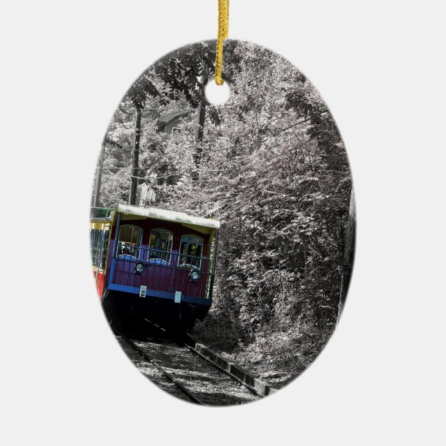 Incline Railway Ceramic Tree Decoration (Front)