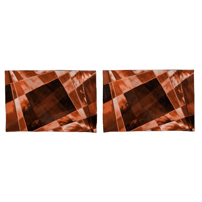 Inclined and some coral squares and rectangles pillowcase (Front-Set)