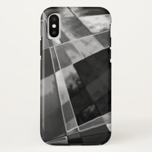 Inclined or stretched rectangles, black showy grey iPhone x case