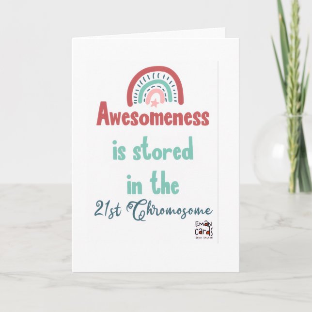 Inclusion for Down Syndrome - Awsomeness Card (Front)