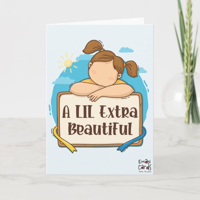 Inclusion for Down Syndrome - Cute Girl Card (Front)