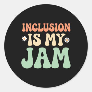 Inclusion Is My Jam Autism Awareness 1  Classic Round Sticker