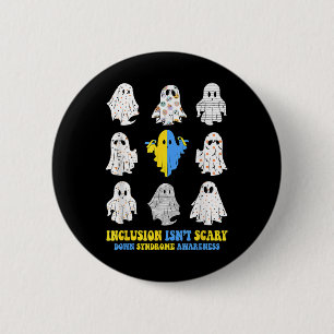 Inclusion Isnt Scary Down Syndrome Awareness Cute 6 Cm Round Badge