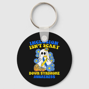 Inclusion Isnt Scary Halloween Ghost Down Syndrome Key Ring