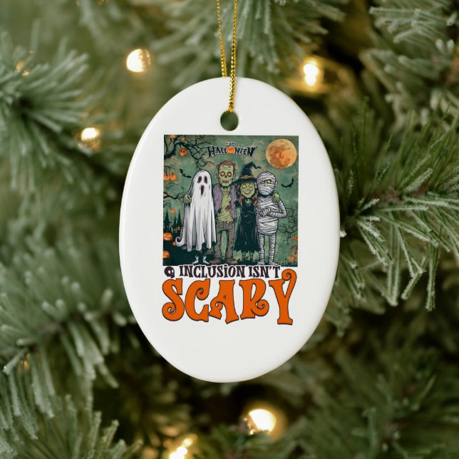 Inclusion Isn't Scary Halloween Horror Characters Ceramic Tree Decoration (Tree)