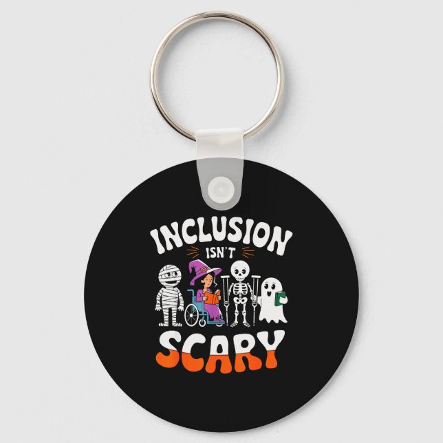 Inclusion Isn't Y Sped Halloween Special Education Key Ring (Front)