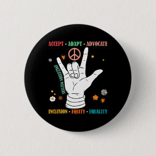 Inclusion Problems Autism Awareness Teacher Inspir 6 Cm Round Badge