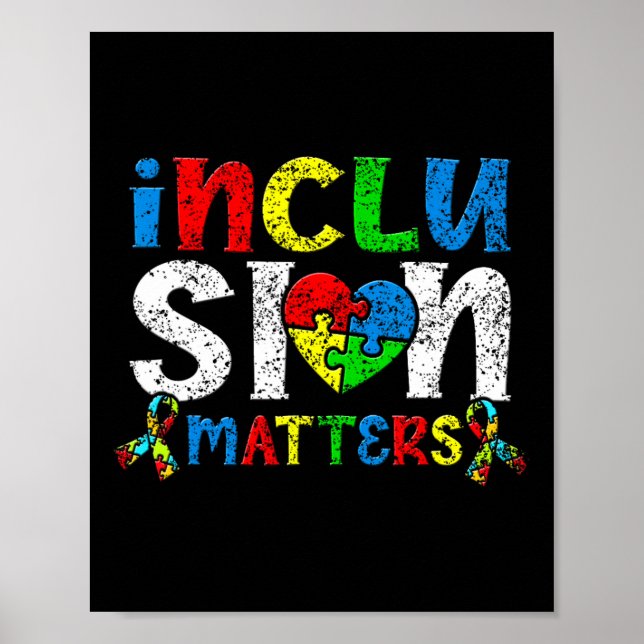 Inclusion Problems Autists Autist Autistic Support Poster (Front)