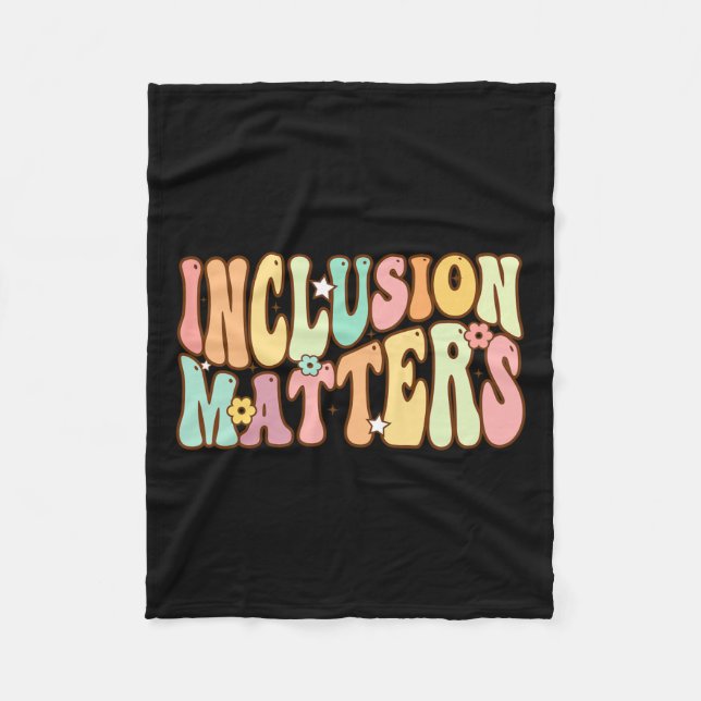 Inclusion Problems Special Education Autism Awaren Fleece Blanket (Front)