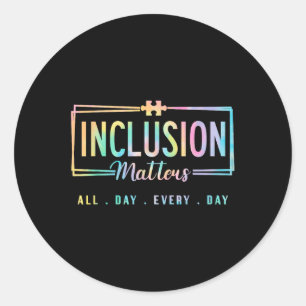 Inclusion S Autism Awareness Month Sped Neurodiver Classic Round Sticker