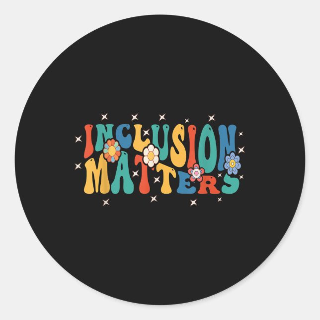 Inclusion S Special Education Autism Awareness Tea Classic Round Sticker (Front)