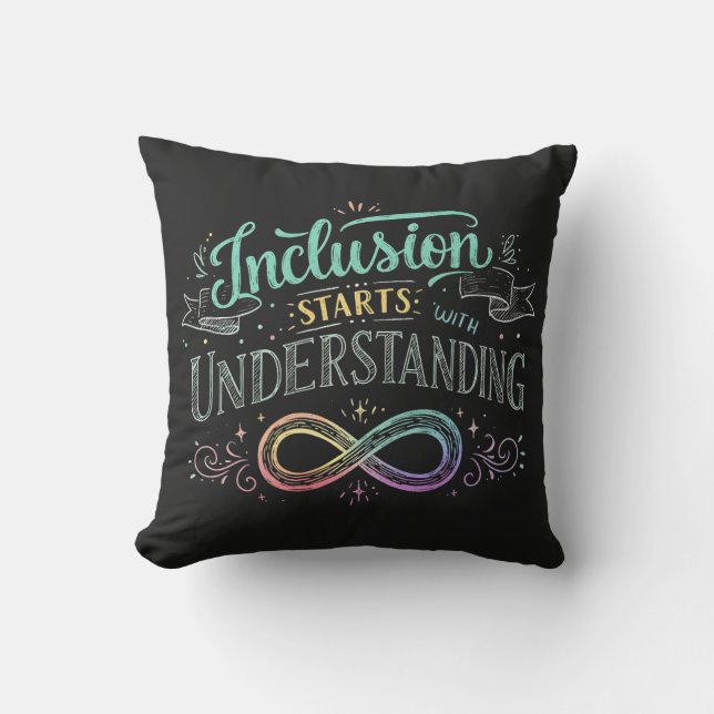 Inclusion Starts with Understanding Chalk Quote Cushion (Front)