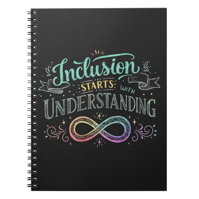 Inclusion Starts with Understanding Chalk Quote Notebook (Front)