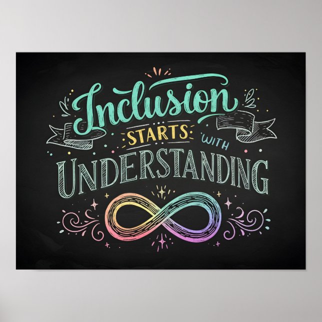 Inclusion Starts with Understanding Chalk Quote Poster (Front)