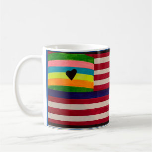 Inclusive American flag mug