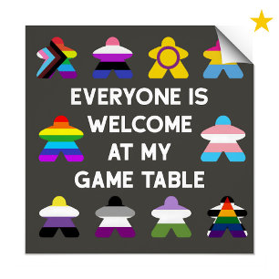 Inclusive Board Game LGBTQ Pride Flag Meeples Poster