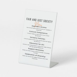 Inclusive Community for Fairness and Diver Pedestal Sign