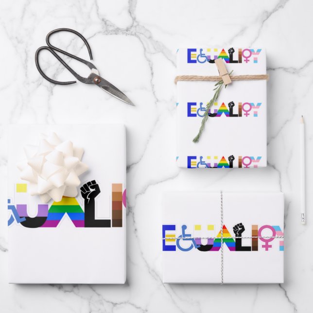 Inclusive Equality Flag Wrapping Paper Sheet (Front)