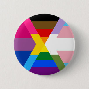 Inclusive Flag w/ Bi, Pan, Trans, and GQ Colours B 6 Cm Round Badge