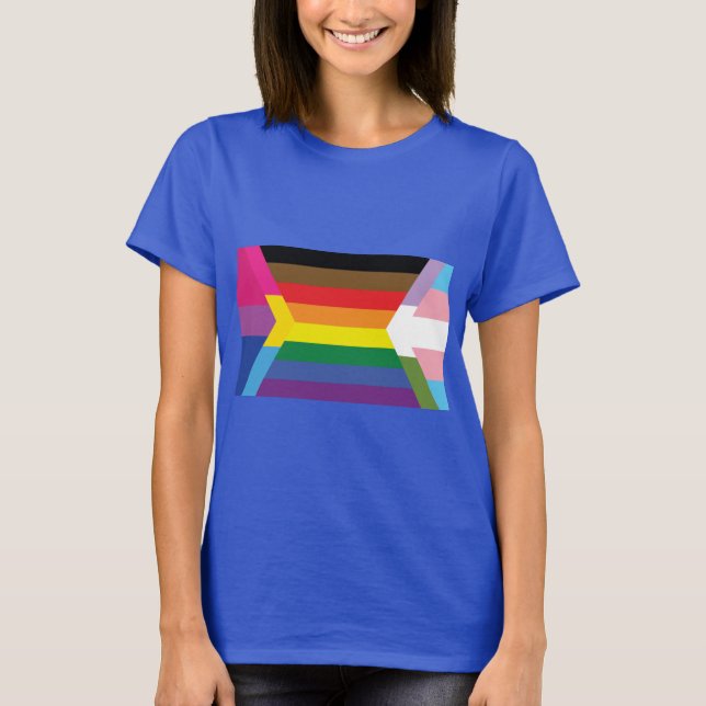 Inclusive Flag w/ Bi, Pan, Trans, and GQ Colours T T-Shirt (Front)