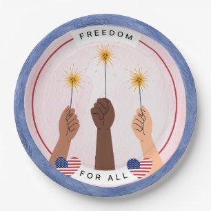 Inclusive Fourth of July - Freedom for All Paper Plate