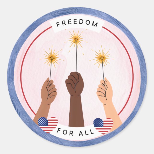 Inclusive Fourth of July Sticker - Freedom for All (Front)