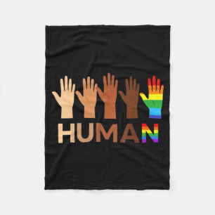 -Inclusive Hearts for BLM Racial Justice Human Fleece Blanket