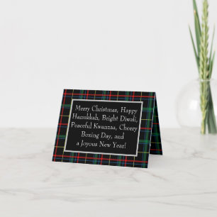 Inclusive Holiday Plaid Card
