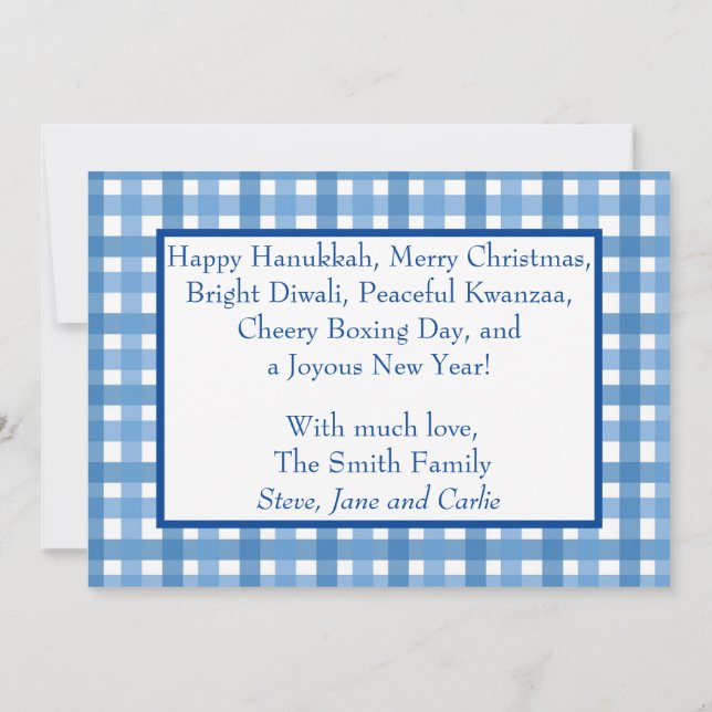 Inclusive Holiday Plaid Photo Card 2022 (Back)