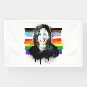 Inclusive Kamala Harris Pride Graffiti Banner