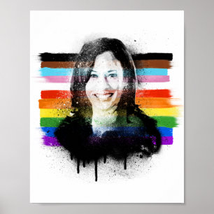 Inclusive Kamala Harris Pride Graffiti Poster