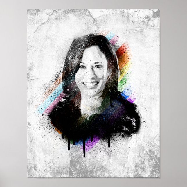 Inclusive Pride Kamala Harris Spray Paint Poster (Front)