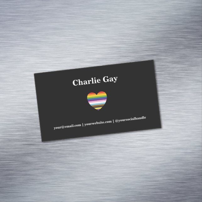 Inclusive Pride LGBTQ Rainbow Magnet Business Card (In Situ)