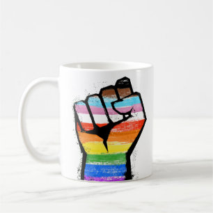 Inclusive Progress Pride Fist Coffee Mug