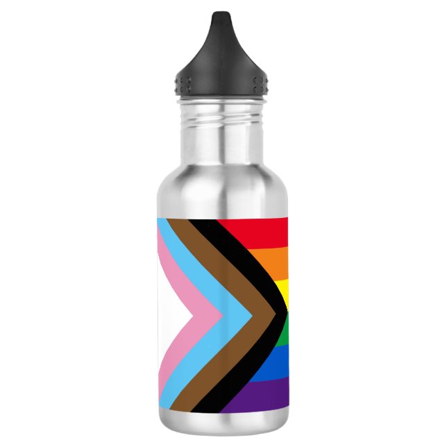 Inclusive rainbow Lgbtq gay diversity flag 532 Ml Water Bottle (Left)