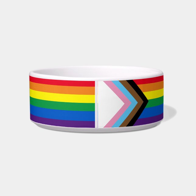 Inclusive rainbow Lgbtq gay diversity flag Bowl (Back)