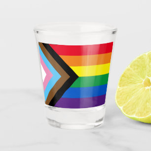 Inclusive rainbow Lgbtq gay diversity flag Shot Glass