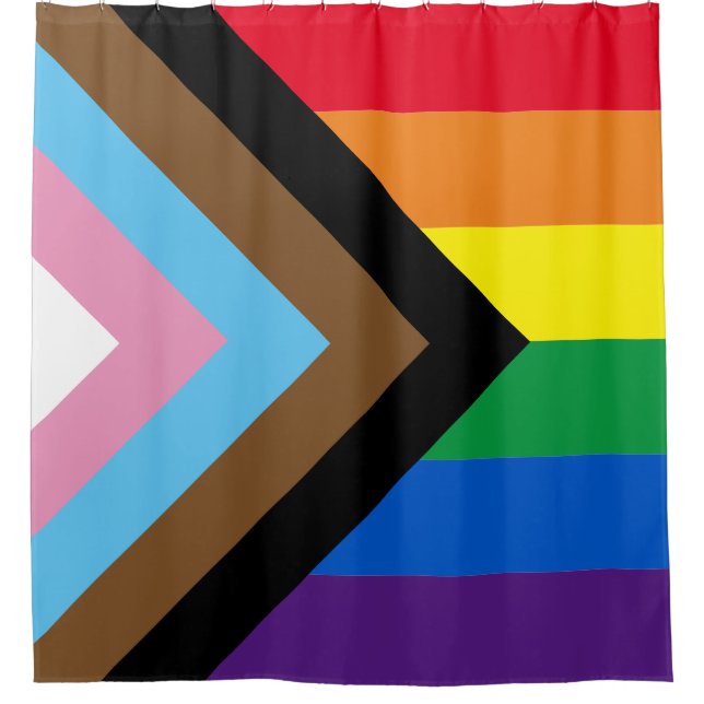 Inclusive rainbow Lgbtq gay diversity flag Shower Curtain (Front)