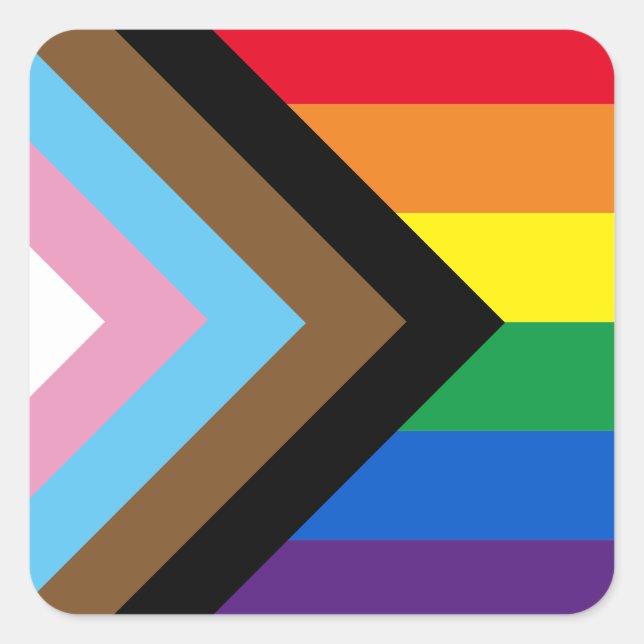 Inclusive rainbow Lgbtq gay diversity flag Square Sticker (Front)