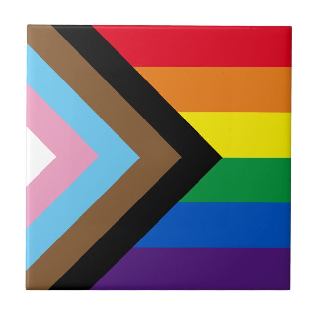 Inclusive rainbow Lgbtq gay diversity flag Tile (Front)