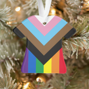 Inclusive rainbow Lgbtq gay Pride diversity flag Ornament