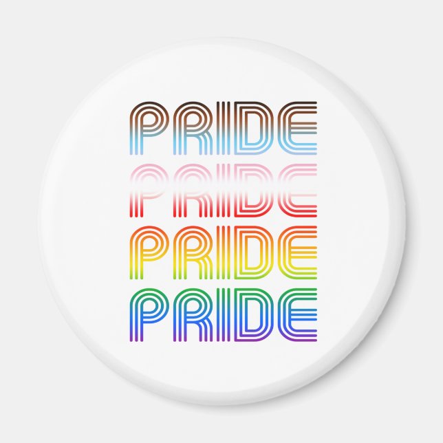 Inclusive Retro Pride Magnet (Front)