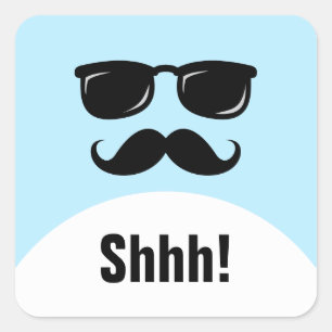 Incognito blue surprise party shhh! stickers