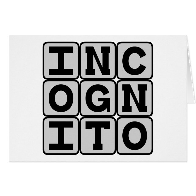 Incognito, Hidden in Anonymity (Front Horizontal)