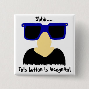 Incognito Moustache & Glasses Button