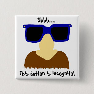 Incognito Moustache & Glasses Button